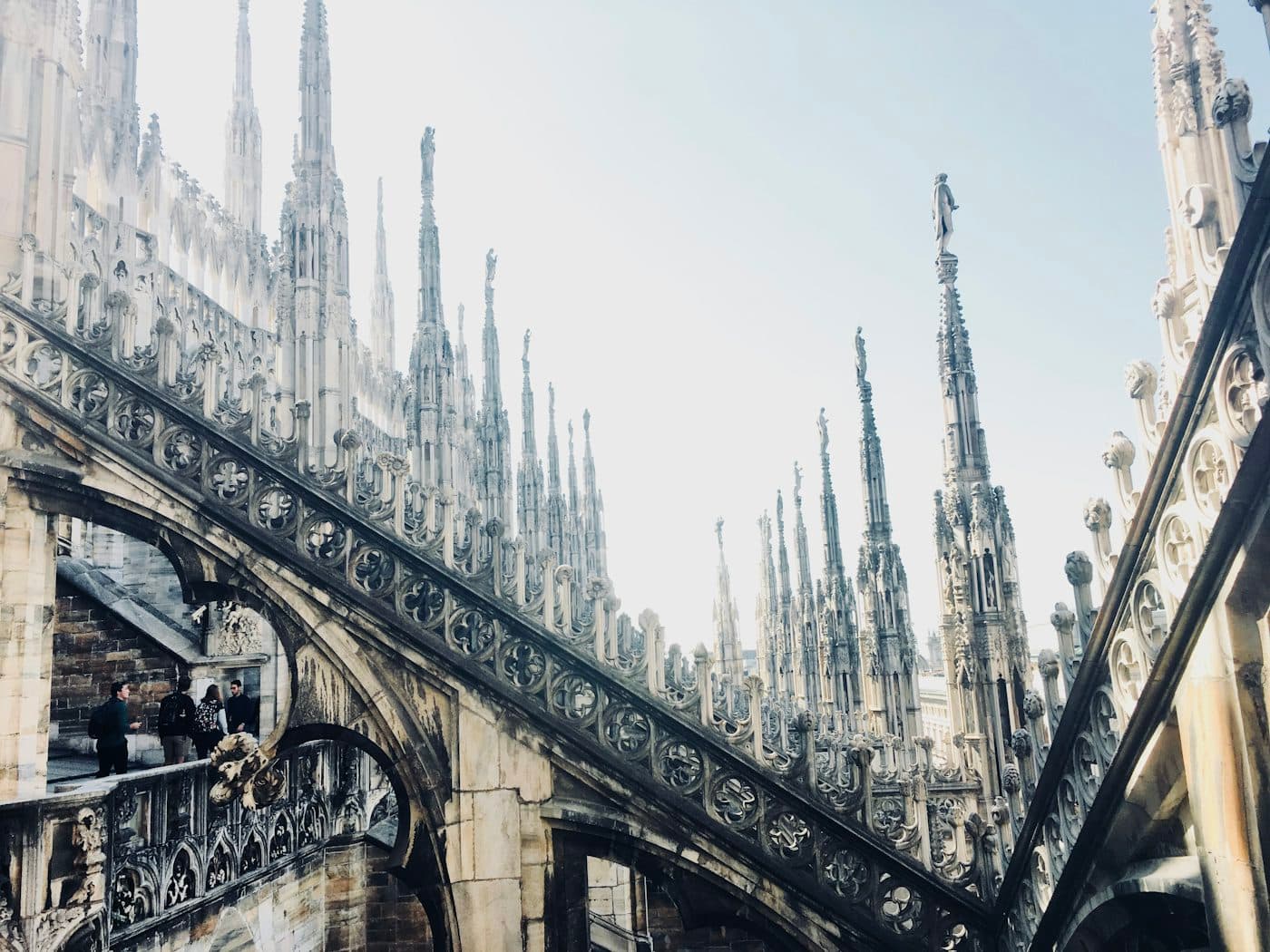 Milan Cathedral (Duomo di Milano) against a blue sky